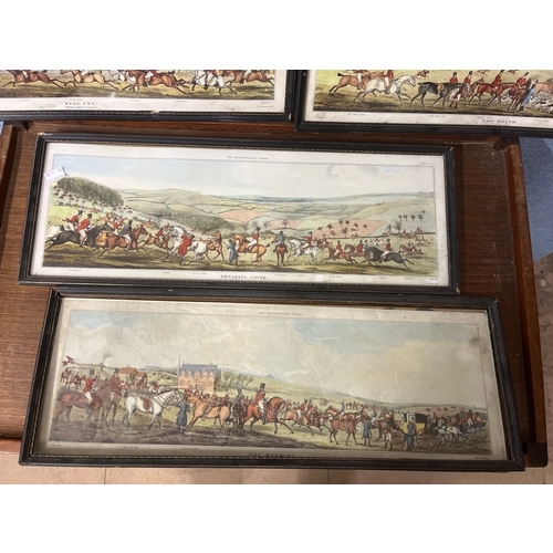 327 - A set of four hunting scene prints, framed