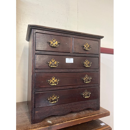 382 - A Victorian style miniature/apprentices beech chest of drawers