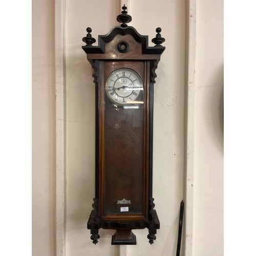 419 - A 19th Century Gustav Becker mahogany double weight Vienna wall clock