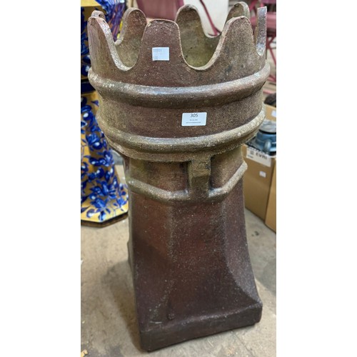 305 - A Victorian salt glazed chimney-pot