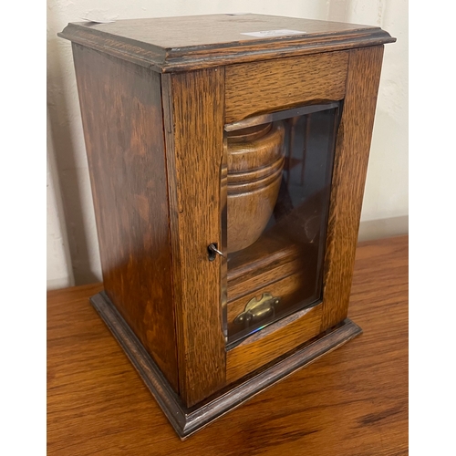 415 - An Edward VII oak smokers cabinet