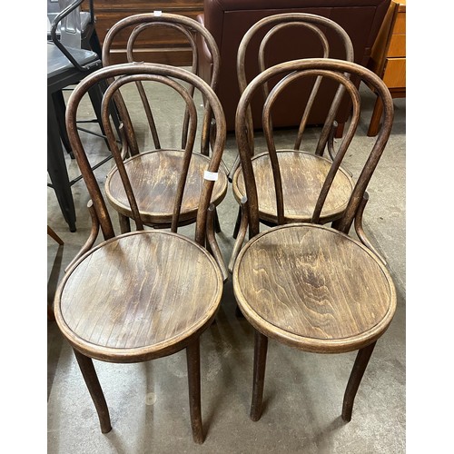 117 - A set of four beech bentwood chairs