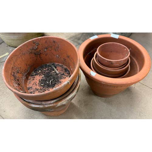 313 - Assorted terracotta plant pots