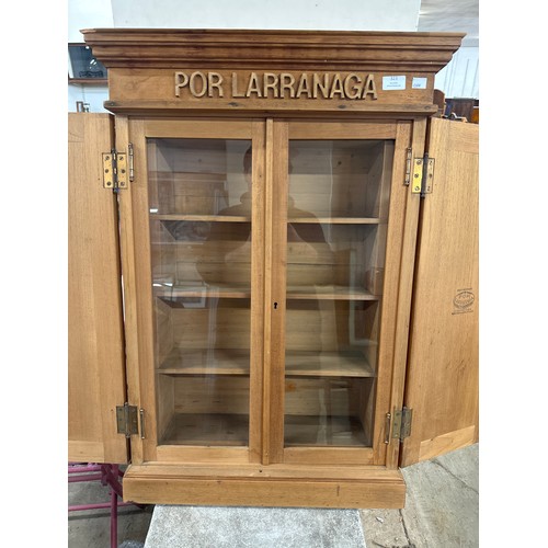 323 - A Por Larranaga hardwood wall hanging cigarette cabinet