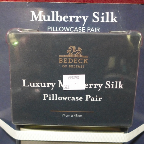 3096 - Bedeck Mulberry Silk Pillowcase (322-219) *This lot is subject to VAT