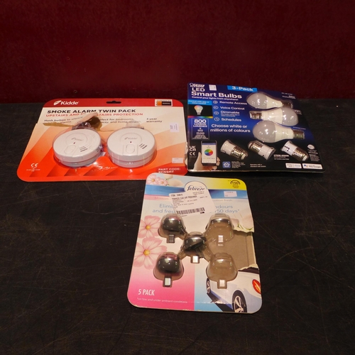 3107 - Febreze Car Air Freshener, LED Smart Bulbs And Kidde Smoke Alarm  (322-202) *This lot is subject to ... 