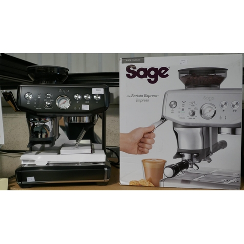 3003 - Sage Barista Impress Express Coffee Machine - model- Ses876Bst4Guk1, Original RRP £539.99 + VAT (322... 