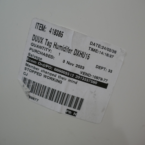 3009 - Duux Tag White Humidifier - No Lid (322-20) *This lot is subject to VAT