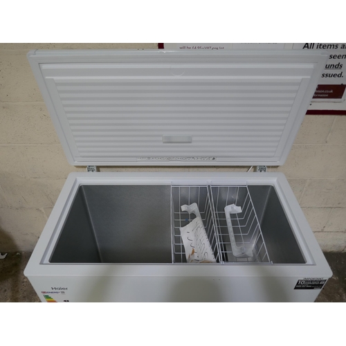 3024 - Haier Chest Freezer With 2 Keys (Dented Side)- model Hce301E, Original RRP £299.99 + VAT (322-154) *... 