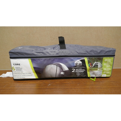 3031 - Core 6 Person Lighted Dome Tent  (327-57 )  * This lot is subject to VAT