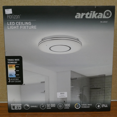 3033 - Artika LED Horizon Ceiling Light     - This lot requires a UK adaptor       (327-43 )  * This lot is... 