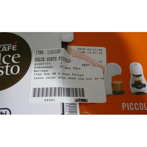 3044 - Dolce Gusto Piccolo XS Coffee Pod Machine   - This lot requires a UK adaptor         (327-72 )  * Th... 