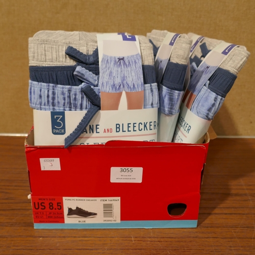 3055 - 12 packs of Jane and Bleecker sleep shorts (size large)   *This lot is subject to VAT