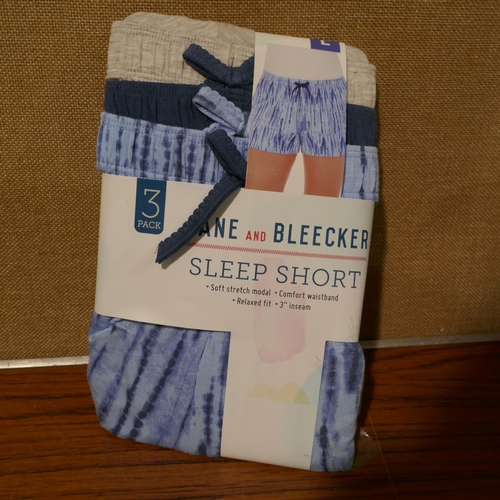 3055 - 12 packs of Jane and Bleecker sleep shorts (size large)   *This lot is subject to VAT