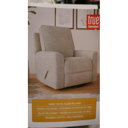 3058 - Ture Innovations Paxley Oatmeal Fabric Glider/Recliner Armchair, Original RRP £229.99 + VAT (322-155... 