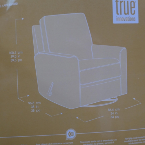 3058 - Ture Innovations Paxley Oatmeal Fabric Glider/Recliner Armchair, Original RRP £229.99 + VAT (322-155... 