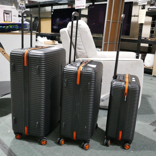 3059 - Superdry 3Piece Luggage Set, ( Middle Case Damaged Handle) Original RRP £149.99 + VAT (322-173) *Thi... 