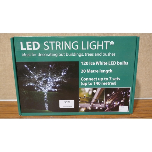 3072 - Led White String Lights  (327-566 )  * This lot is subject to VAT