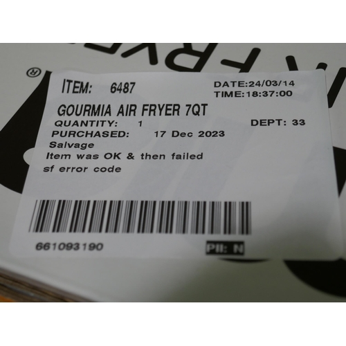 3347 - Gourmia Air Fryer 7Qt     (322-181) *This lot is subject to VAT