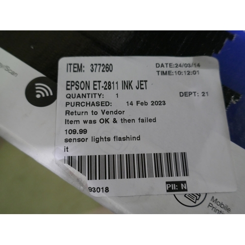 3350 - Epson Et-2811 Ink Jet Printer, Original RRP £119.99 + VAT (322-174) *This lot is subject to VAT