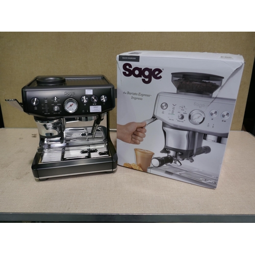 3357 - Sage Barista Impress Express Coffee Machine - (No Coffee Hopper) model - Ses876Bst4Guk1, Original RR... 