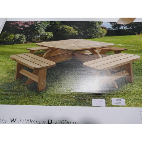 3359 - Anchor Fast - Large Square 8-Seater Picnic Table (326-96/905) This lot is subject to vat