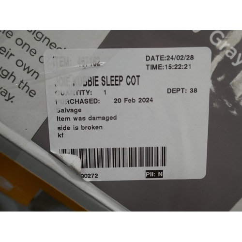 3360 - Joie Kubbie Foggy Grey Sleep Cot (322-18) *This lot is subject to VAT