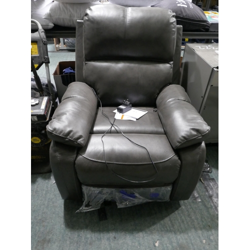 3378 - Kuka Callie Grey Leather Electric Reclining Chair, Original RRP £399.99 + VAT (322-156) *This lot is... 