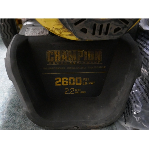 3379 - Champion 2600 Psi Petrol Pressure Washer With Lance/Hose/Nozzles, Original RRP £299.99 + VAT (322-12... 