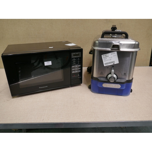 3402 - Tefal Fryer, Panasonic Solo Black Microwave (322-106,108) *This lot is subject to VAT