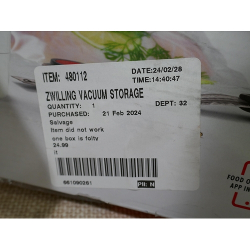 3411 - Zwilling Vacuum Storage Containers / Bags (322-118) *This lot is subject to VAT