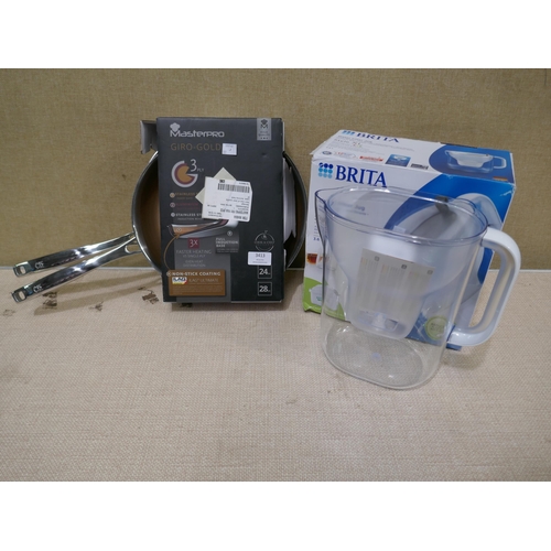 3413 - Masterpro Giro-Gold Fry Pans, Brita Maxtra Xl Style Jug (322-116,123) *This lot is subject to VAT