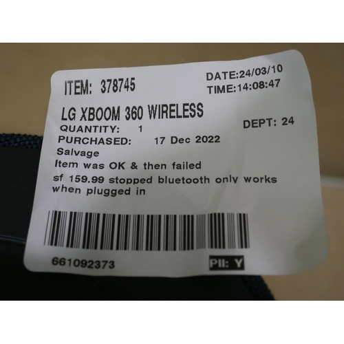 3415 - LG Xboom 360 Wireless Speaker, Original RRP £189.99 + VAT (322-86) *This lot is subject to VAT