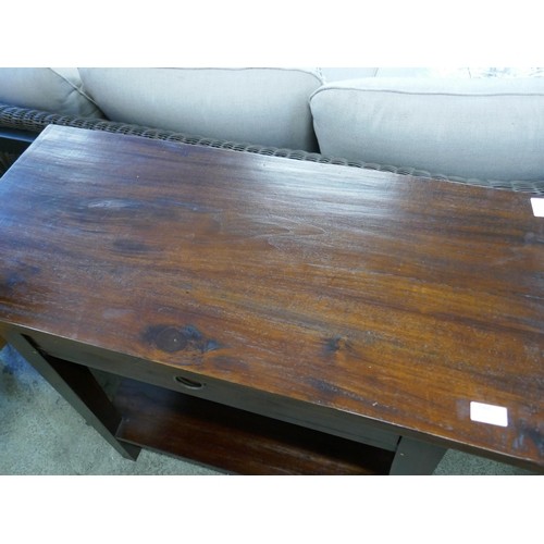 1490 - A Hardwood single drawer console table