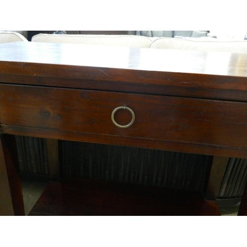 1490 - A Hardwood single drawer console table