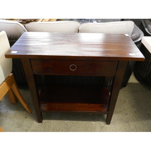 1490 - A Hardwood single drawer console table