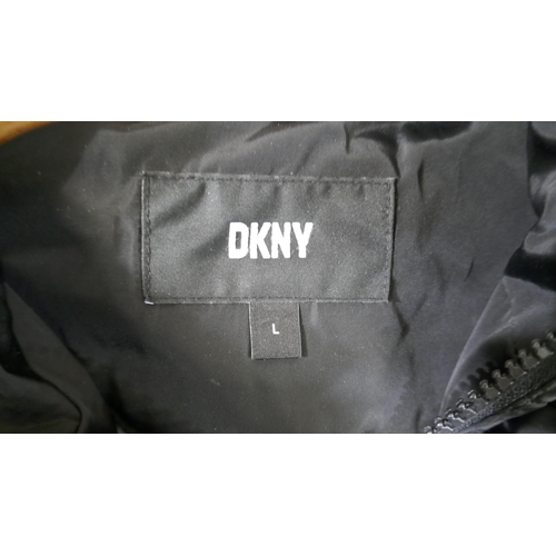 3252 - Black ladies DKNY hooded jacket (size L). *This lot is subject to VAT