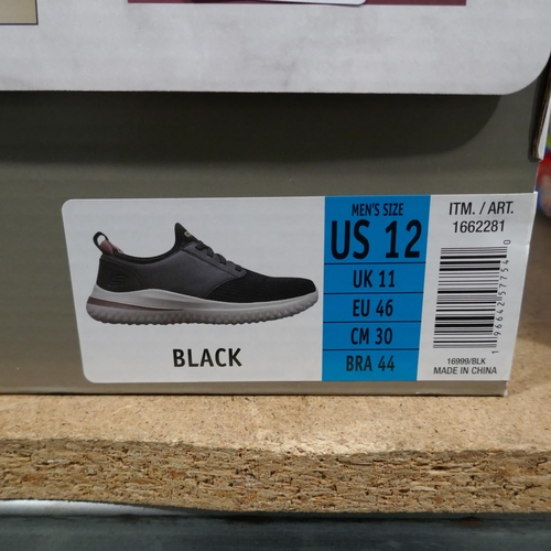 Pair of mens black Sketcher trainers (size 11). *This lot is subject to VAT