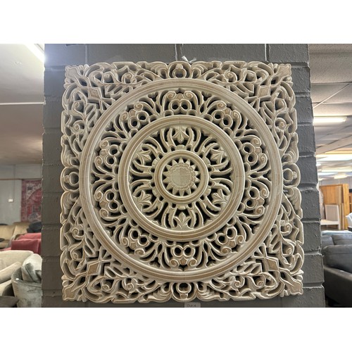 1381A - An Ornate style White painted curved wall art panel