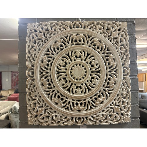 1381A - An Ornate style White painted curved wall art panel