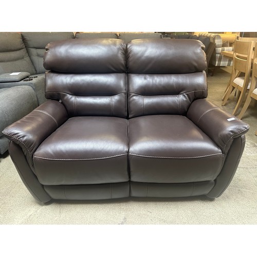 1505 - A Chicago brown leather electric reclining two seater sofa