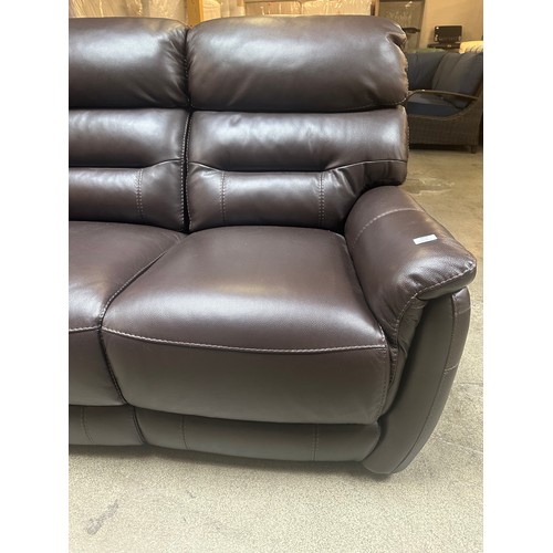 1505 - A Chicago brown leather electric reclining two seater sofa