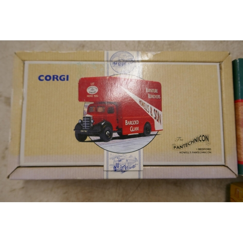 2084 - A collection of 4 vintage Corgi cars in boxes with paperwork including an Atkinson open pole truck s... 