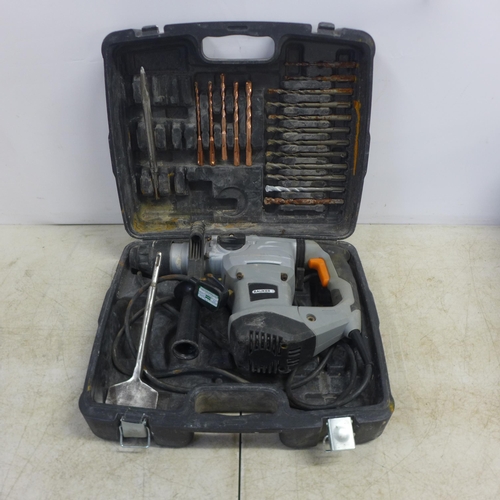 2024 - A Bauker PDH32G.2 240v SDS breaker drill in a case with a quantity of drill bits and a toolbox of as... 