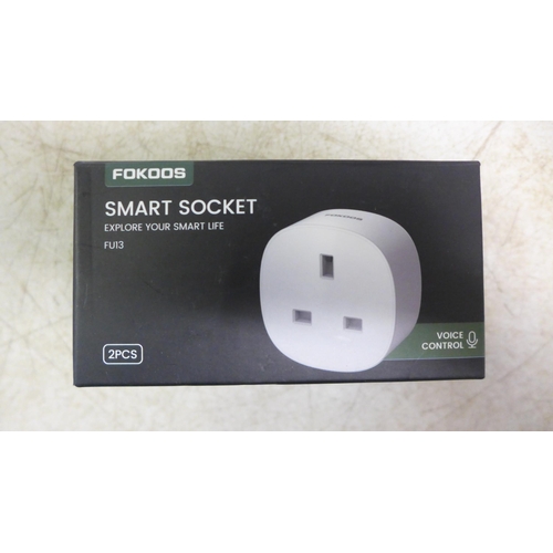 2059 - A box of 12 packs of Fokoos FU13 voice control smart sockets - 2 per pack