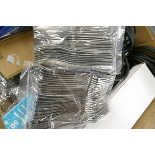 2311 - 3 boxes of assorted unused items including a pressure washer hose, thermal boot covers, plastic cutl... 