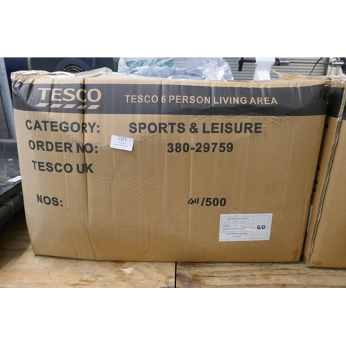 2325 - 2 Tesco 6 person living area tents * This lot is subject to VAT