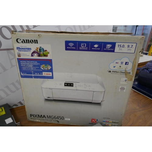 2327 - A Canon Pixma MG6450 wireless print copy, scan and cloud link printer and a Catalyst 2960 series con... 