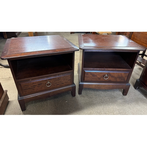 168 - A pair of Stag Minstrel mahogany bedside cabinets