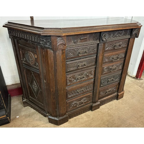 110 - A 17th Century James II carved oak credence cupboard